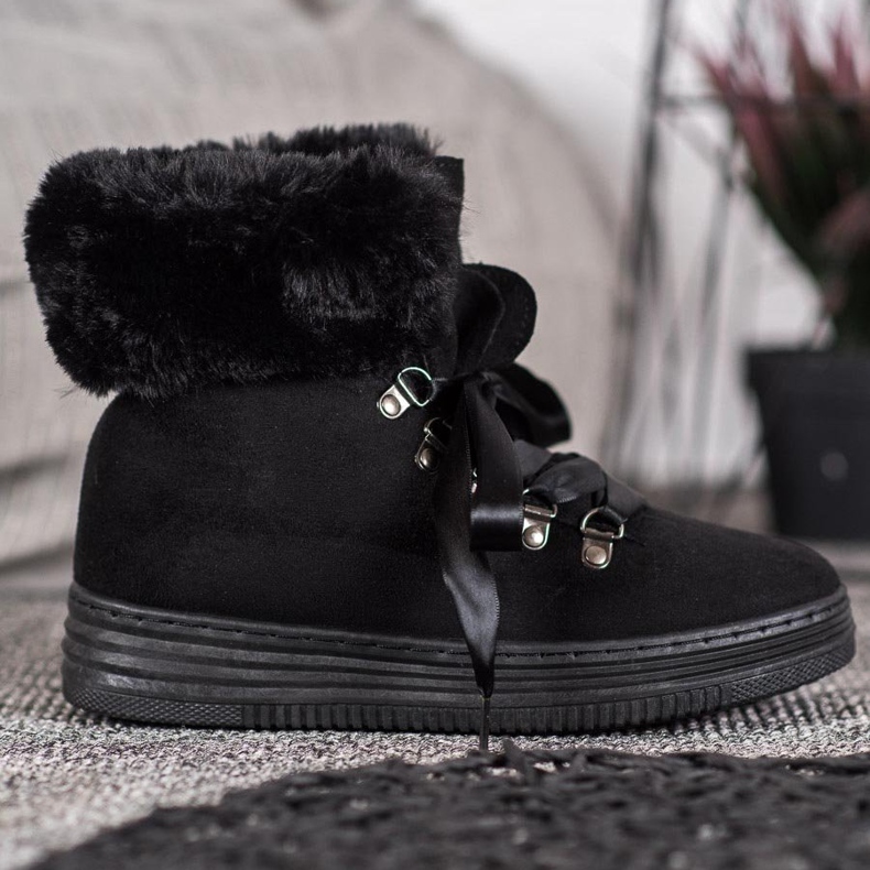 Queen Vivi Botines con cordones y piel negro 2 Queen Vivi Botines con cordones y piel negro 2