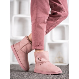 SHELOVET Mukluki con flor rosado 5