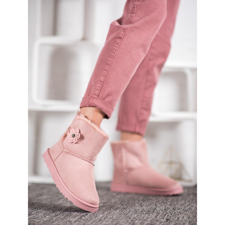 SHELOVET Mukluki con flor rosado 1