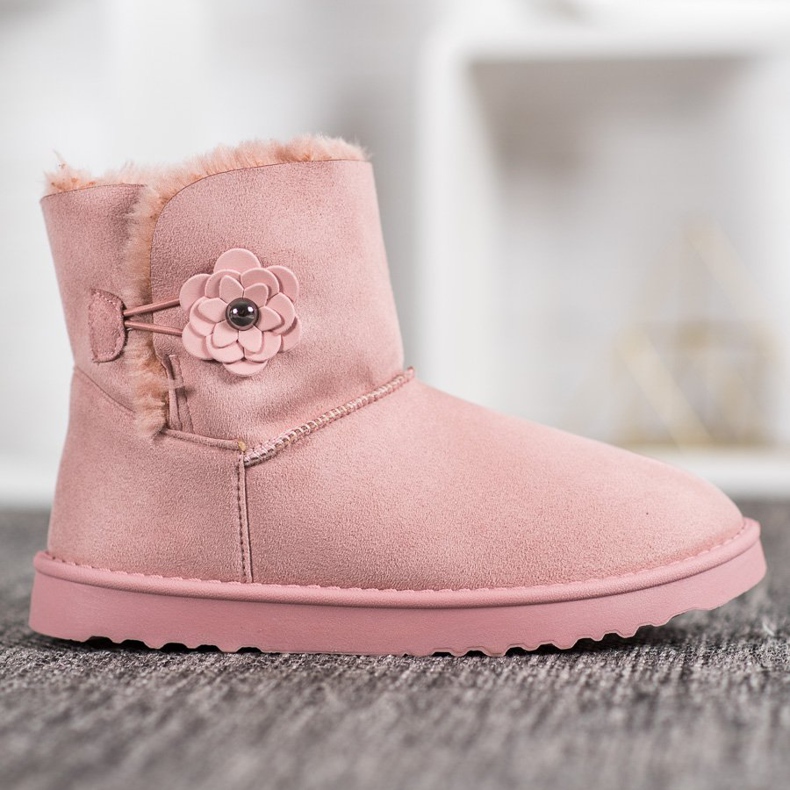 SHELOVET Mukluki con flor rosado 2