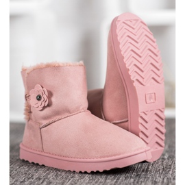 SHELOVET Mukluki con flor rosado 3