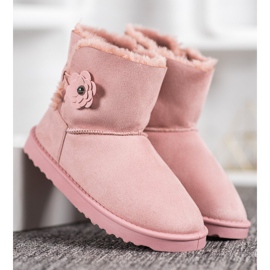 SHELOVET Mukluki con flor rosado 4