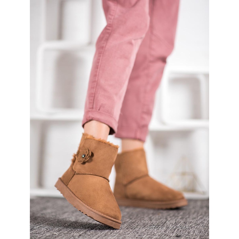 SHELOVET Mukluki con flor marrón 1