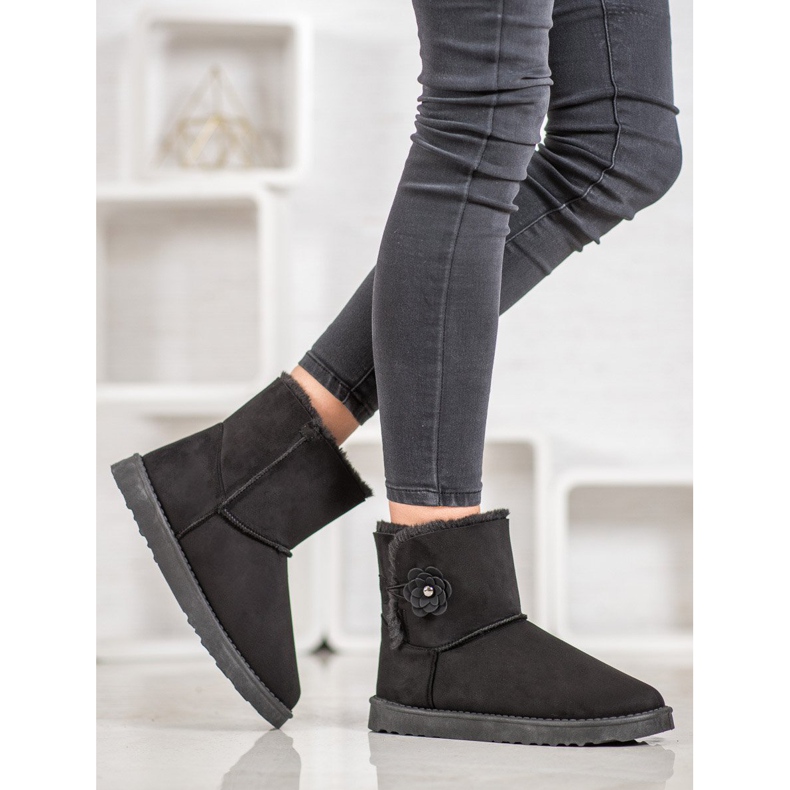 SHELOVET Mukluki con flor negro 1