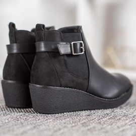 Anesia Paris Botas de cuña cómodas negro 2