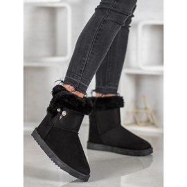 SHELOVET Botas de nieve con perlas negro 5