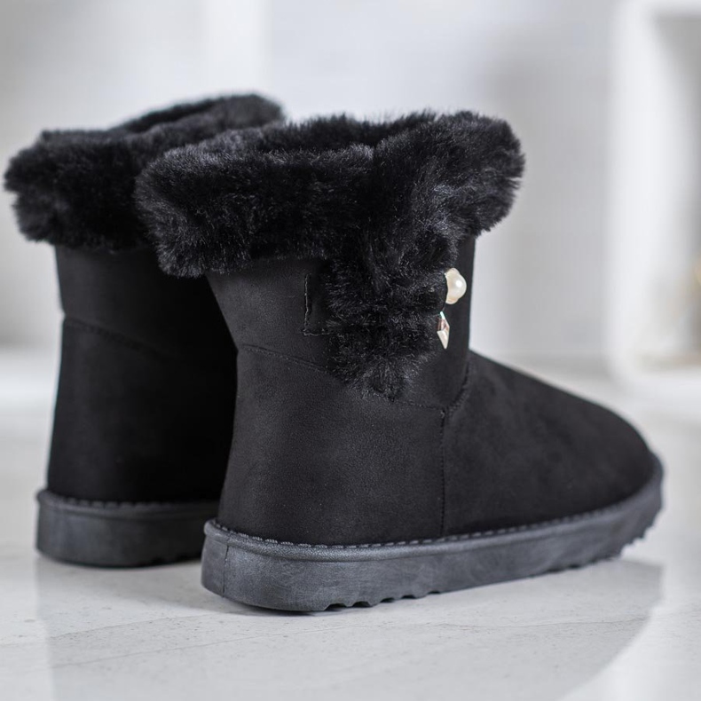 SHELOVET Botas de nieve con perlas negro 1