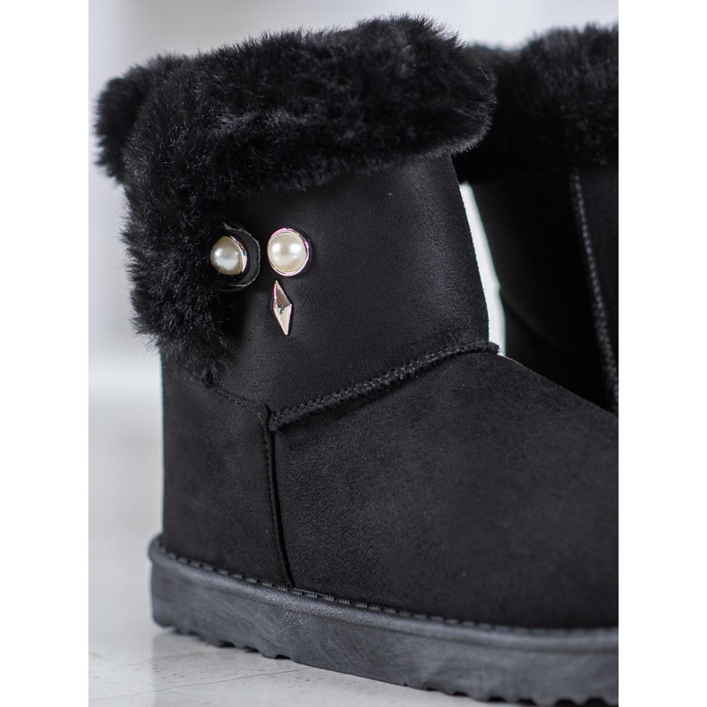 SHELOVET Botas de nieve con perlas negro 2