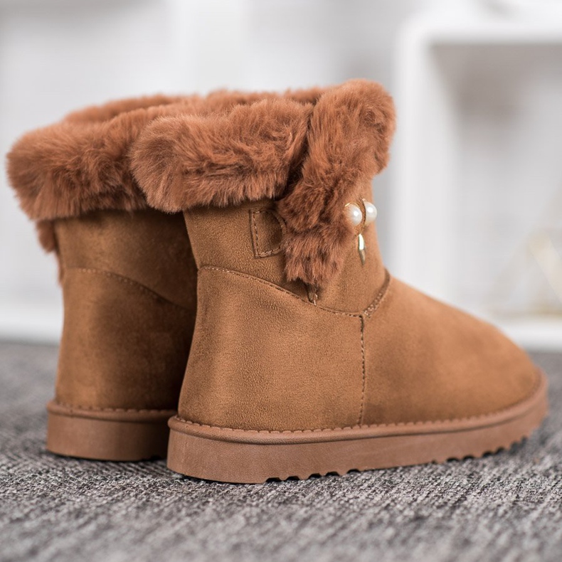 SHELOVET Botas de nieve con perlas marrón 2 SHELOVET Botas de nieve con perlas marrón 2