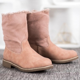 Forever Folie Botas con vástago enrollable rosado 2