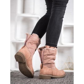 Forever Folie Botas con vástago enrollable rosado 7