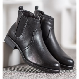 J. Star Botas negras de tacón plano negro 3