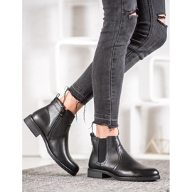 J. Star Botas negras de tacón plano negro 4