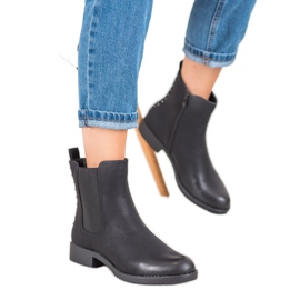 J. Star Botas Chelsea cómodas negro 3