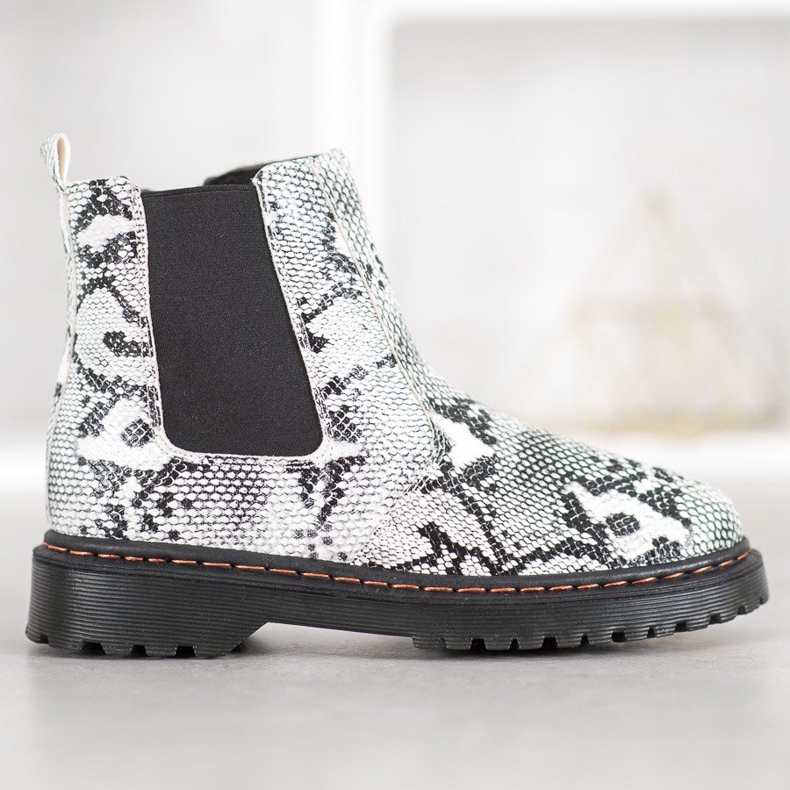 SHELOVET Botines chelsea en la plataforma blanco negro 1