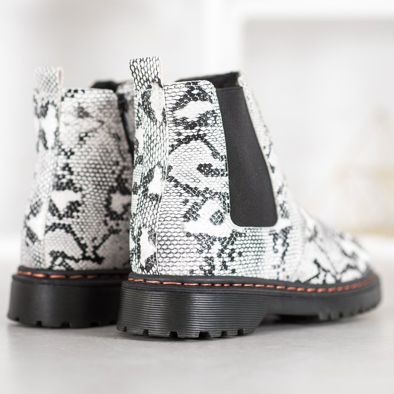 SHELOVET Botines chelsea en la plataforma blanco negro 2