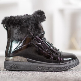 Bella Paris Botas de nieve lacadas negro 3