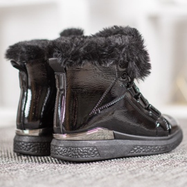 Bella Paris Botas de nieve lacadas negro 4