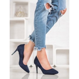 Comer Tacones de ante azul 1