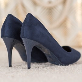 Comer Tacones de ante azul 3
