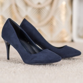 Comer Tacones de ante azul 4