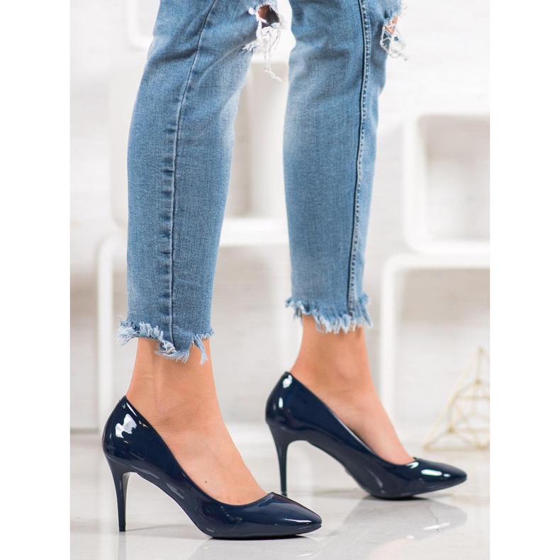 Comer Alfileres Barnizados Azul Marino 2