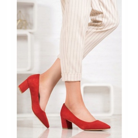 Small Swan Zapatos cómodos de gamuza rojo 2