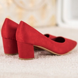 Small Swan Zapatos cómodos de gamuza rojo 5