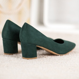 Small Swan Zapatos cómodos de gamuza verde 4