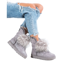 Bella Paris Botas de nieve con piel gris 3