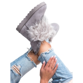 Bella Paris Botas de nieve con piel gris 4