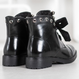 Bella Paris Botas con lazo decorativo negro 2