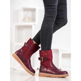 Ideal Shoes Botas en la plataforma rojo 1