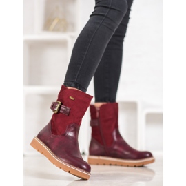 Ideal Shoes Botas en la plataforma rojo 2
