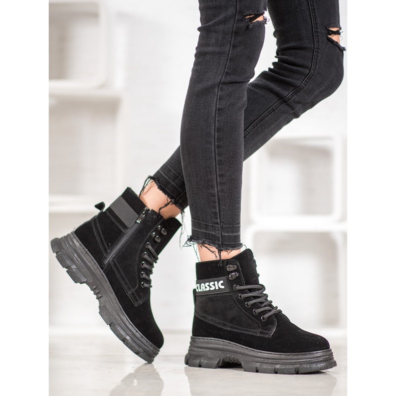 Bella Paris Botas de plataforma clásicas negro 1