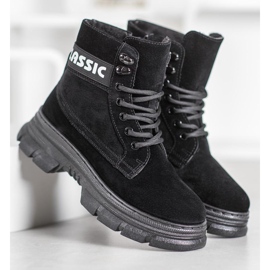 Bella Paris Botas de plataforma clásicas negro 5