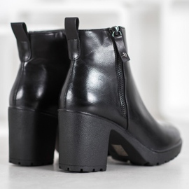 Bella Paris Botas casuales de cuero ecológico negro 4
