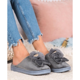 SHELOVET Pantuflas Con Lazo gris 1 SHELOVET Pantuflas Con Lazo gris 1