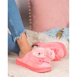 SHELOVET Pantuflas Con Lazo rosa 1