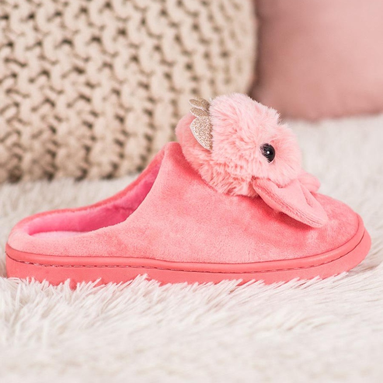 SHELOVET Pantuflas Con Lazo rosado 2