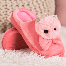 SHELOVET Pantuflas Con Lazo rosado 3