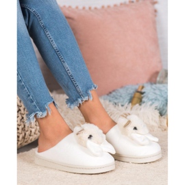 SHELOVET Pantuflas Con Lazo blanco 2 SHELOVET Pantuflas Con Lazo blanco 2