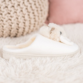 SHELOVET Pantuflas Con Lazo blanco 4