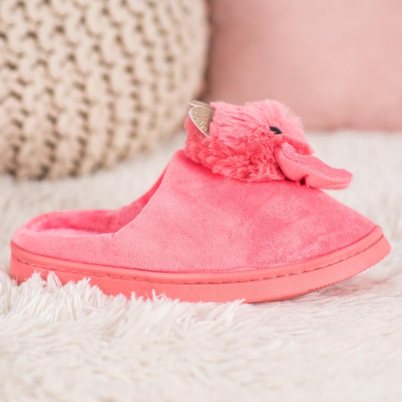 SHELOVET Pantuflas Con Lazo rosado 2