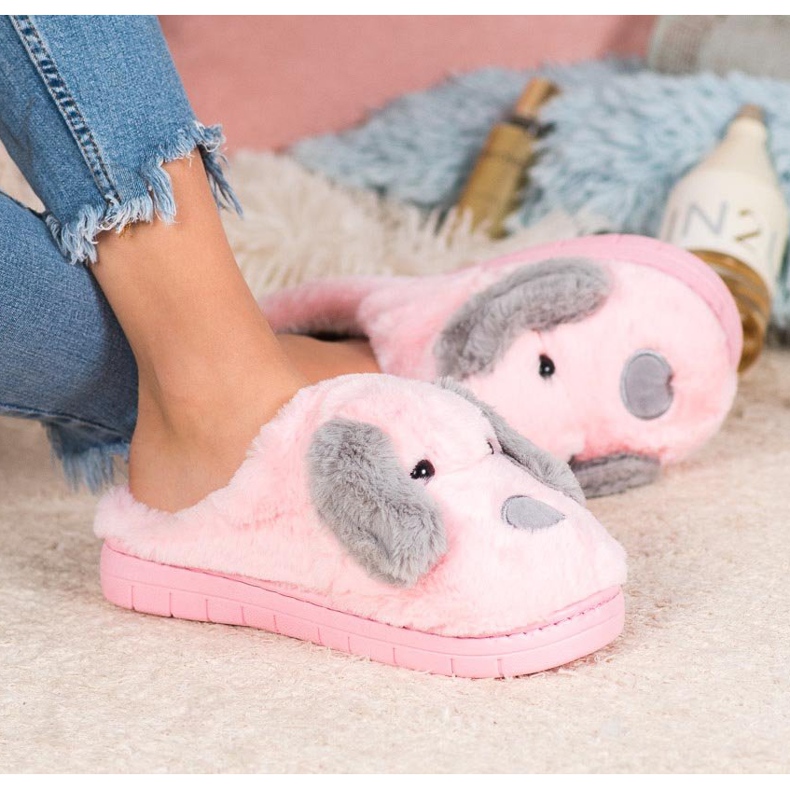 SHELOVET Zapatillas para perros rosa 2