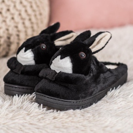 SHELOVET Zapatillas de conejos negro 5