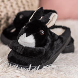 SHELOVET Zapatillas de conejos negro 6
