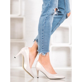 Goodin Stilettos con estilo hechos de cuero ecológico blanco 3
