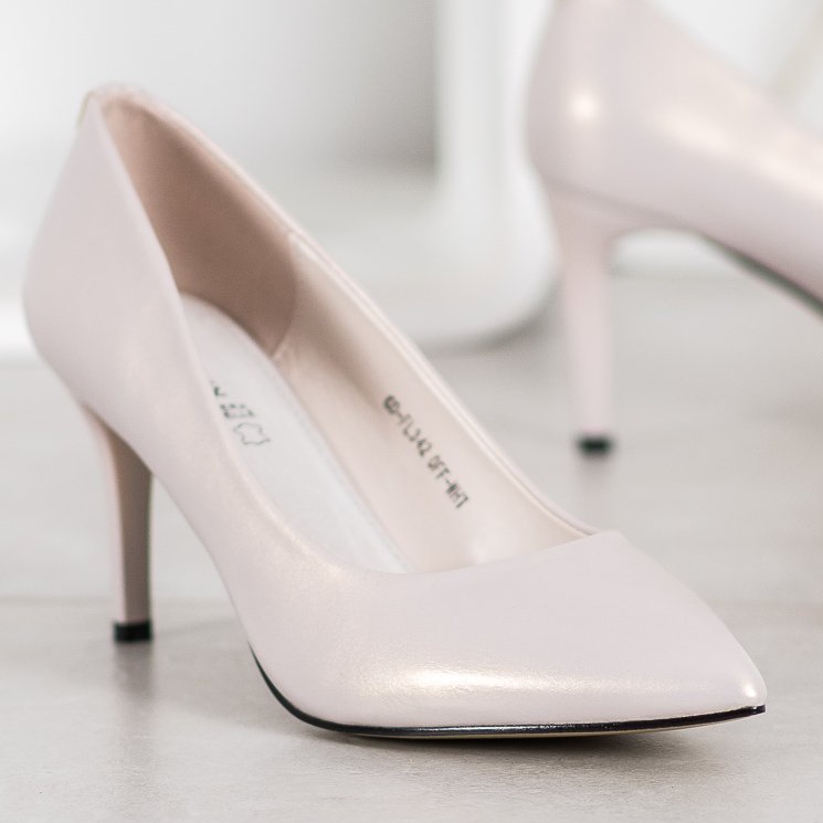 Goodin Stilettos con estilo hechos de cuero ecológico blanco 1