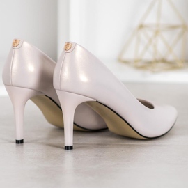 Goodin Stilettos con estilo hechos de cuero ecológico blanco 2